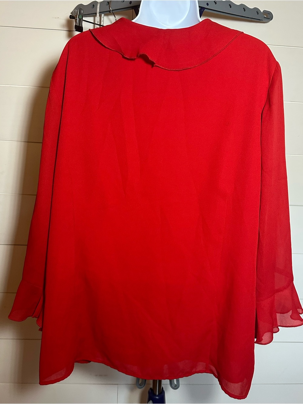 #189 Red Ruffle Front Blouse - Picture 4 of 5